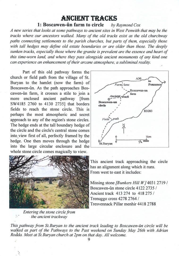 Ancient trackways in Cornwall - Boscawen-un