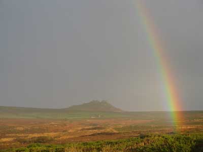 Rainbow over Carn Galver, Penwith Moors, Cornwall, Photograph by Jayne Herbert
